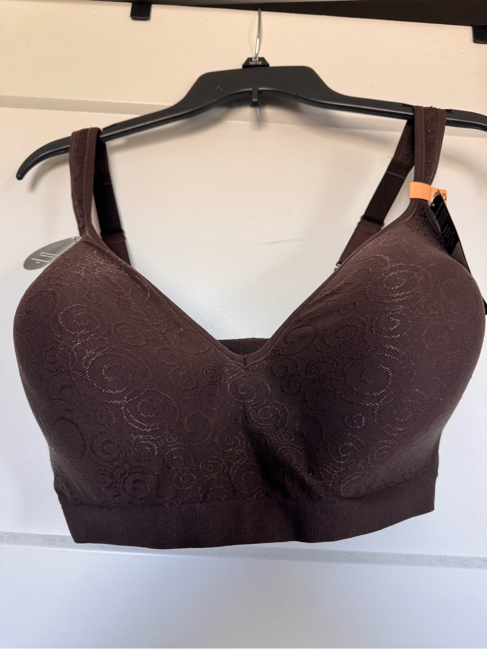 Bali Seamless Brown Maternity Bra with Subtle Swirl Pattern